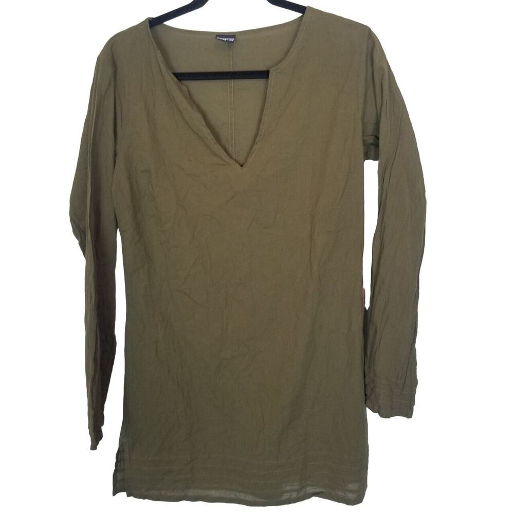 Patagonia Womens Organic Cotton Tunic Size 8 Gorpcore Granola Girl Stretch Olive